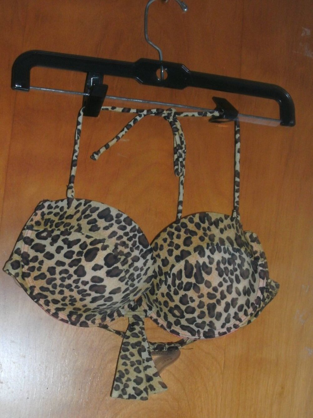 Victoria's Secret Leopard Animal Print Swimsuit Push Up Padded Bikini Top 36C